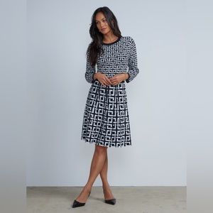 New York & Company Geometric Sweater Midi Dress
